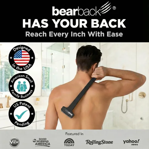 Vista 2 de bearback Aplicador de loción para espalda y cuerpo, mango plegable de largo alcance con rodillos de espuma reutilizables, aplica loción, medicación