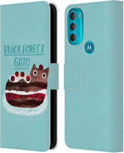 Vista 8 de Head Case Designs Officially Licensed Planet Cat Avocato Puns Leather Book Wallet Case Cover Compatible with Motorola Moto G71 5G