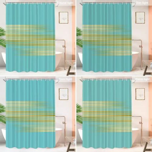 Vista 574 de Shrahala Father and Child Embracing No Hooks Shower Curtain with Snap in Liner Set, Tender Moment Captured Bathroom Décor Polyester Fiber Waterproof