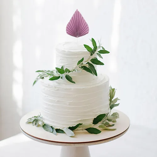 Vista 2 de Didiseaon 10 piezas de hojas de palmera para tartas de papel de hoja de palma, insertos de pastel Monstera para Hawaii, Aloha, selva, verano, boda