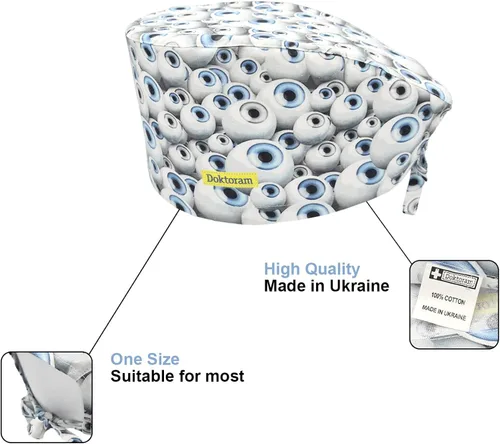 Vista 2 de Working Scrub Caps Men with Sweatband Adjustable X-Ray Hats Head Cover - Women or Men Gourd-Shaped Unisex Skull Cap