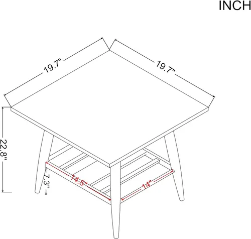 Vista 3 de AMNOOL Modern 19.7 Inch Coffee Table Brown Coffee Table Living Room Coffee Table Bedroom Coffee Table Storage Coffee Table Coffee Table Decoration
