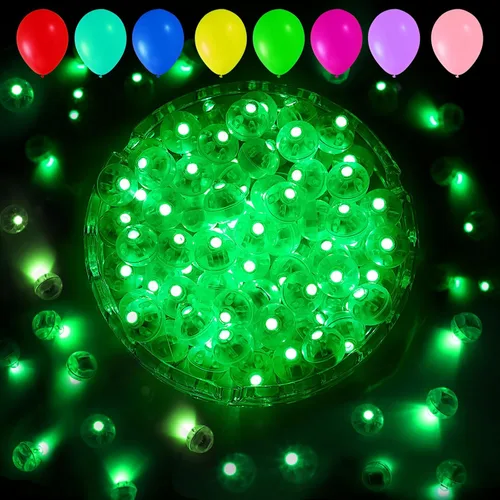 Vista 22 de Aogist - 100 luces de globo, mini luz impermeable de tiempo de espera prolongado y parpadeo, alimentada por pilas, lámpara de bola LED redonda