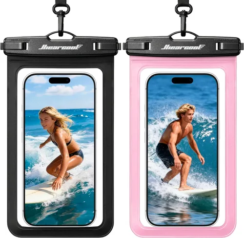 Vista 17 de Hiearcool Funda impermeable para iPhone, Bolsa impermeable para teléfono, Artículos esenciales de viaje, Accesorios de crucero, Imperdibles - 4 negro