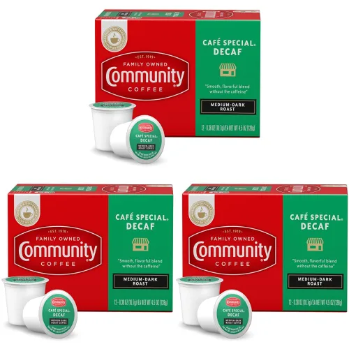 Vista 10 de Community Coffee Cafe Special Descafeinado 12 cápsulas de café, tostado medio oscuro, compatible con cafeteras Keurig 2.0 K-Cup, 12