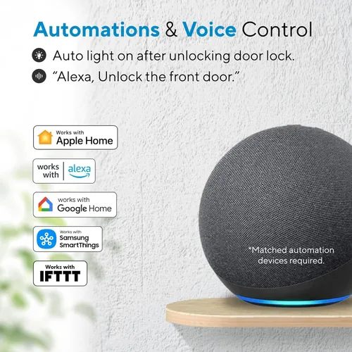 Vista 7 de ULTRALOQ Bolt SE Smart Lock, Wi-Fi integrado, materia sobre hilo, funciona con Apple Home, Alexa, Google, cerrojo de entrada sin llave 7 en 1