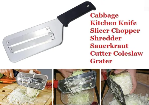 Vista 2 de YukaBa Cuchillo de cocina de repollo Slicer Chopper Shredder Sauerkraut Cutter Coleslaw Rallador (negro)