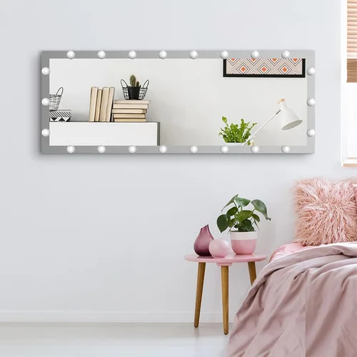 Vista 5 de Espejo de longitud completa con luces, espejo de cuerpo de 63 x 24 pulgadas con 22 bombillas LED regulables, 3 modos de color, control táctil
