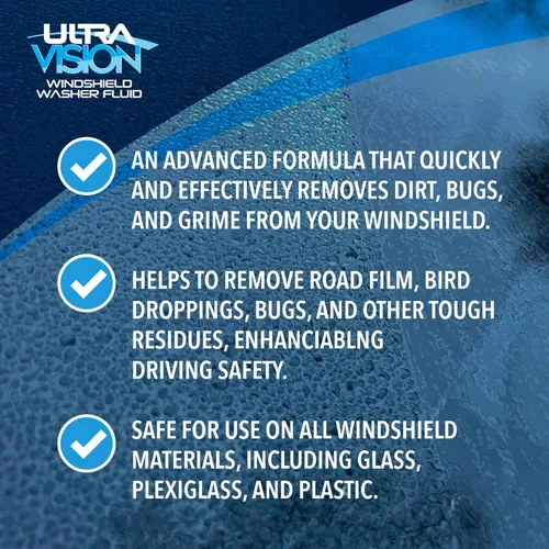 Vista 2 de UltraVision Líquido Limpiaparabrisas - Fórmula avanzada para líquido limpiaparabrisas de automóvil, visión cristalina en condiciones meteorológicas