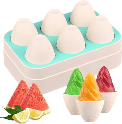 Vista 10 de WMKGG Juego de moldes de silicona para paletas, 2 moldes de helado con 50 palos de madera para cake pop, Ice Pop, Cakesicles (tamaño estándar/rojo)