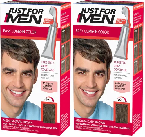 Vista 7 de Solo para hombres Auto Stop, tintura química para el cabello, 1, marrón (Medium Dark Brown)
