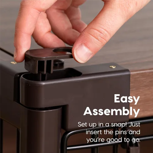 Vista 5 de IRIS USA - Jaula de madera moderna para perros, elegante estilo mueble, para interiores y mesa auxiliar para perros pequeños a medianos, jaula