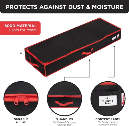 Vista 5 de HOLDN' STORAGE Contenedor de almacenamiento de papel de regalo de alta calidad, duradero 600D a prueba de desgarros, se adapta a 27 rollos de papel