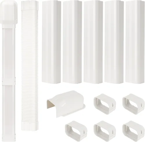 Vista 11 de BEWAVE Kit de cubierta de mini línea dividida de 3 pulgadas y 10 pies, kit de cubierta decorativa de tubería de PVC para mini aire acondicionado