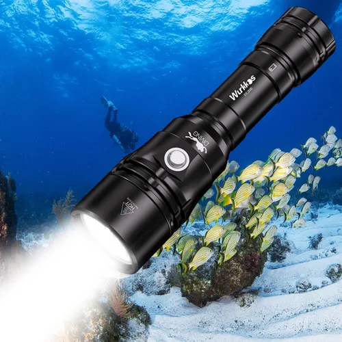 Wurkkos DL20R Linterna de buceo 3200 lúmenes Luz de buceo 100M Luz de buceo IPX8 impermeable linterna submarina linterna submarina con equipo de