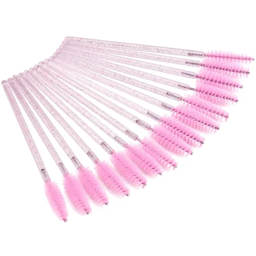 Tbestmax 100 cepillos desechables para pestañas, varitas de rímel para extensión de pestañas de ojos, cejas y maquillaje, color rosa