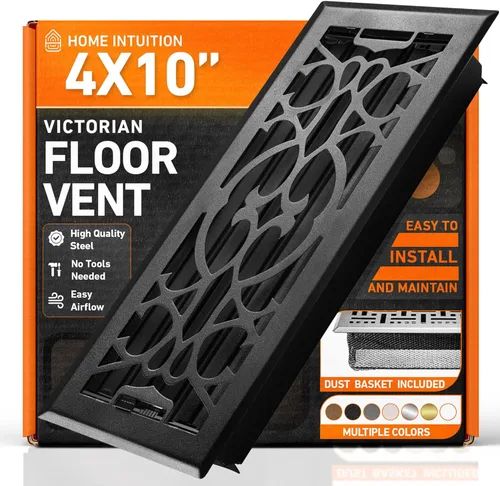 Vista 13 de Cubiertas de ventilación de piso 2X10 con registro de piso y trampa de malla, para calor y aire, ventilación de piso metálica transitable