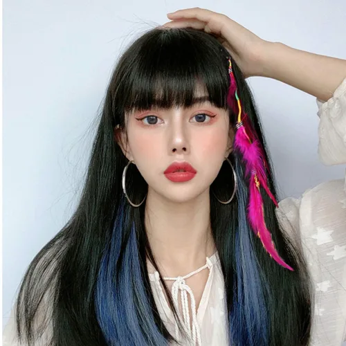 Vista 5 de 6 piezas de clip de plumas para el cabello, hecho a mano, estilo bohemio, hippie, accesorios para el cabello, accesorios para el cabello