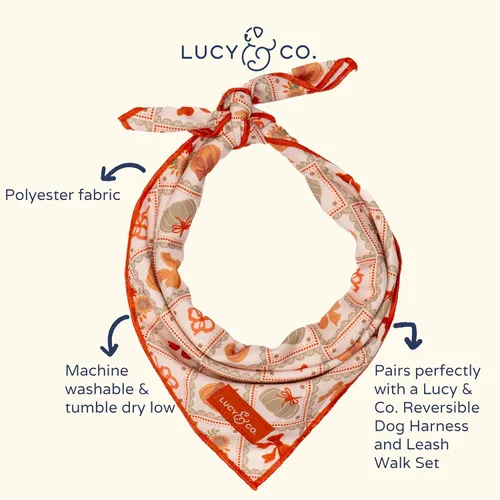 Vista 3 de Lucy & Co. Chaleco acolchado reversible – Traje de invierno cálido y elegante para perros pequeños, talla L, naranja crema calabaza