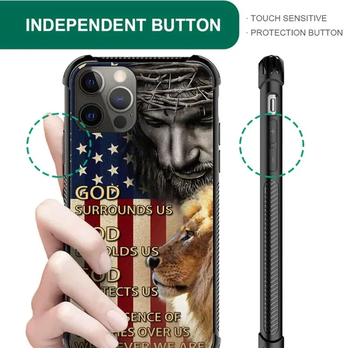 Vista 4 de DAIZAG Funda compatible con iPhone 11 Pro Dios Jesús Bandera Americana, a prueba de golpes, suave, funda para teléfono para niños y hombres, funda