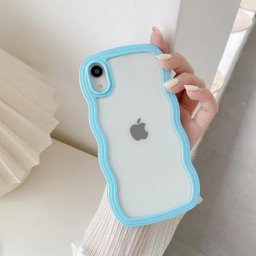 Vista 36 de QLTYPRI Funda compatible con iPhone 7/8/SE, bonita funda transparente con marco ondulado rizado para niñas y mujeres, funda protectora de TPU