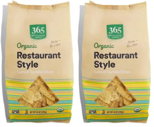 Vista 11 de 365 by Whole Foods Market, Chips de tortilla de maíz azul orgánico, 12 onzas