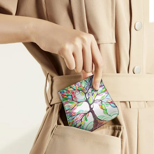 Vista 8 de Fintie - Monedero de piel sintética para monedas para mujeres y niñas, Love Tree, Moda