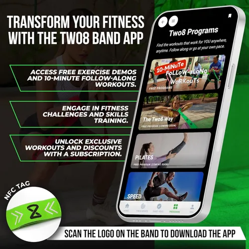 Vista 6 de Two8 Bands Multi Loop Resistance Band for Working Out - Home Gym Loop Resistance Bands for Women & Men, Athletic Rehab Equipment Workout Loops