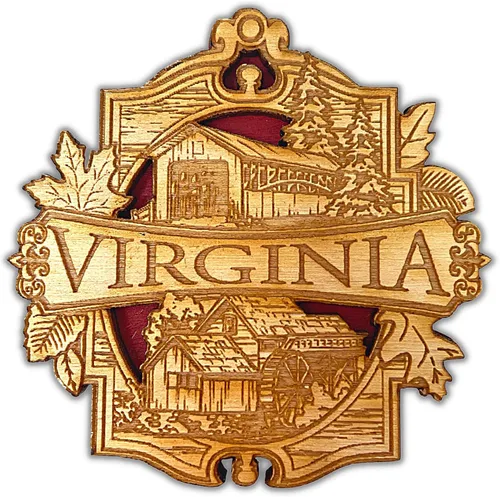 Imanes de recuerdo, imán de Virginia, madera tallada, para nevera, pizarra blanca, fabricado en los EE. UU., 3 pulgadas