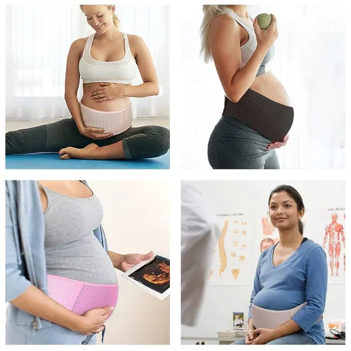 Vista 5 de Cinturón de maternidad para el vientre, cinturón de apoyo para el embarazo, cinturón de apoyo abdominal suave y transpirable, alivia el dolor