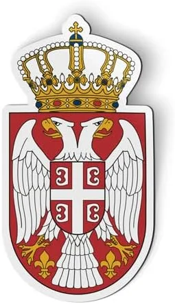 Escudo Serbio Serbio de Armas - Imán Flexible - Armario para nevera de coche - 3"