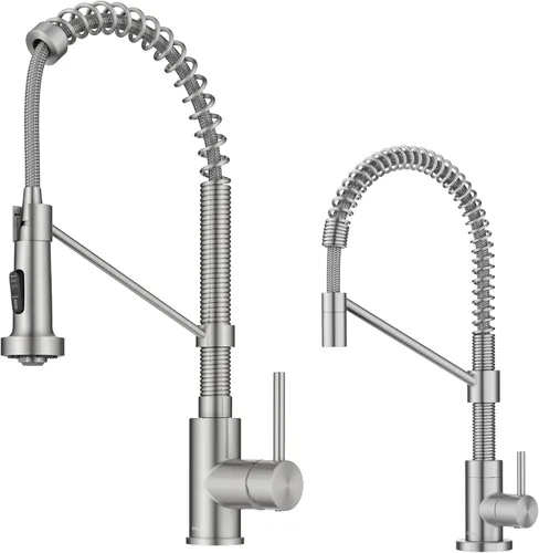 Vista 12 de Kraus KPF-1610-FF-100CH Bolden - Grifo extensible de cocina de estilo comercial, combo con filtro de agua Purita, cromado Cromo