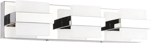 Vista 19 de SOLFART 2 luces cromadas para tocador de baño, lámpara de pared sobre el espejo, moderna lámpara LED de tocador, accesorios de iluminación de baño