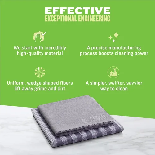 Vista 6 de Kit de Paño de Limpieza de Microfibra de Acero Inoxidable E-Cloth - Limpiador de Acero Inoxidable para Electrodomésticos, Horno, Estufa y Más
