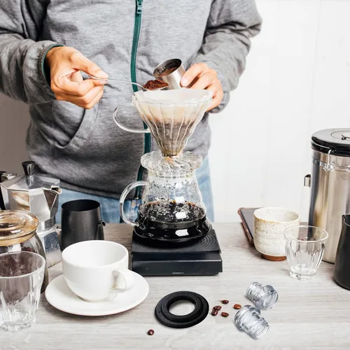 Vista 6 de Eaasty 2 juegos de piezas de percolador de café de plástico de repuesto con anillos de arandela compatibles con Farberware transparente de reemplazo
