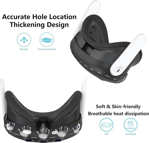 Vista 8 de EfficVerwal 3 in 1 Accessoris Set for Quest 3,Head Strap for Oculus Quest 3 with Battery, Adjustable Elite Strap, Shell Protective Cover & Meta 3