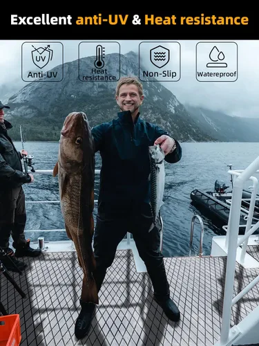 Vista 4 de FOCEAN - Alfombrilla de espuma de etilvinilacetato, antideslizante, autoadhesiva, para lancha motora, kayak, tabla de surf, jardín, piscinas, 75 x