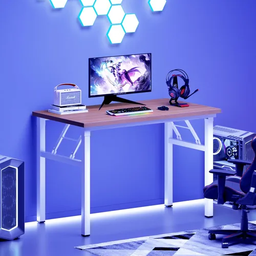 Vista 166 de DlandHome Escritorio plegable pequeño de 31.5 pulgadas, escritorio de computadora para oficina en casa, mesa plegable para espacios pequeños,