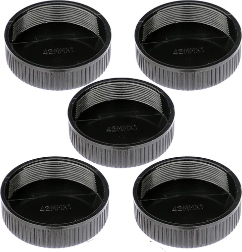 Vista 7 de Fotasy RBC2 2 x cubiertas de lente traseras y set de tapas con gamuza de limpieza para Canon EOS DSLR (negro)