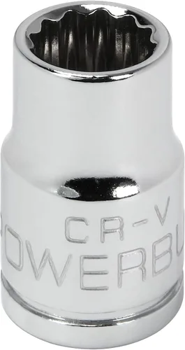 Vista 21 de Powerbuilt Enchufe poco profundo de 3/8 pulgadas x 1/4 pulgadas, enchufe de 12 puntos, hecho de cromo-vanadio, marcado de tamaño láser - 641000