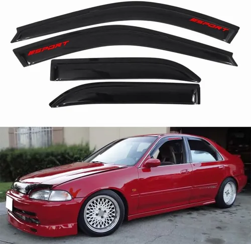 Vista 4 de EVPROXP - Visera de protección contra la lluvia compatible con Honda Civic 1992-1995 de 4 puertas, deflector de ventilación de ventana lateral