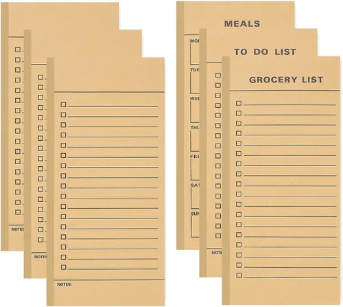 Utron Paquete de 6 Blocs de Notas Magnéticos Vintage para Refrigerador, 50 páginas/libro Bloc Magnético de Lista de Compras para Refrigerador, Bloc