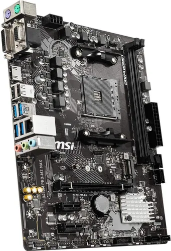 Vista 2 de MSI ProSeries AMD Ryzen 1ª y 2ª generación AM4 M.2 USB 3 DDR4 D-Sub DVI HDMI Micro-ATX placa base (B450M PRO-M2 Max) (B450MPM2MAX)