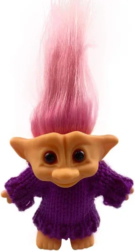 Vista 9 de Muñecas retro de trol, lindas muñecas vintage de Troll cromáticas adorables para colecciones, proyectos escolares, artes y manualidades, recuerdos