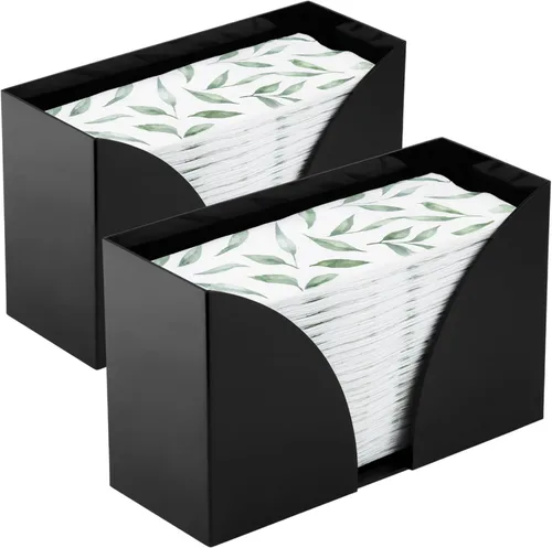 Vista 9 de SimplyImagine Dispensador de toallas de papel negro para encimera, bandeja rectangular de acrílico para toallas de mano y cubierta de caja