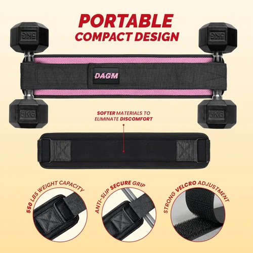 Vista 2 de DAGM Cinturón de Empuje de Cadera para Mancuernas Pesadas, Entrenador Seguro de Glúteos con Acolchado Extra Antideslizante que Protege tus Caderas