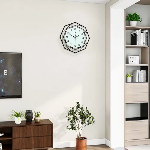 Vista 6 de Reloj de pared grande para decoración de sala de estar, moderno reloj de pared grande para cocina, dormitorio, decoración del hogar, reloj negro