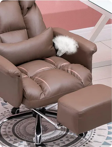 Vista 3 de Big and Tall Bonded Leatherreclining Office Chair Task Chair,400Lbs Computer Ergonomic Desk Chair High Back All Day Comfort Ergonomic Lumbar Support