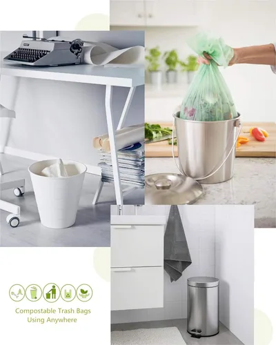 Vista 7 de 75 Counts AYOTEE Mini Garbage Bags, 1.2 Gallon Small Compostable Trash Bags, Small Garbage Bags for home, Fit 4.5 or 5 Liter Bathroom Wastebasket
