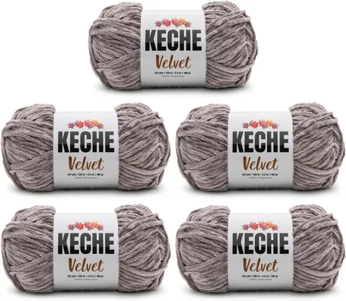 Vista 45 de Hilo de terciopelo Keche para crochet, suave chenilla voluminosa para bebé, manta Amigurumi, 100 gr (121 m) - Blanco